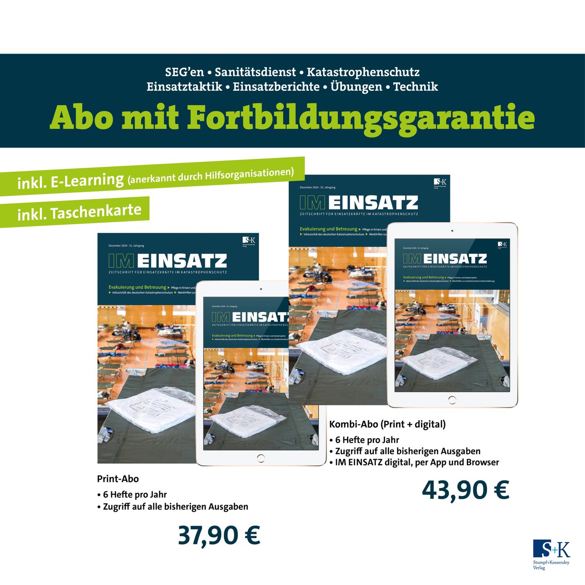 Die neue IM EINSATZ ist da! – „Evakuierung und Betreuung" ist das Thema der letzten Ausgabe in diesem Jahr. 

Mehr auf skverlag.de | #Rettungsdienst #NotSan #RettSan #Feuerwehr #Bevölkerungsschutz #Katastrophenschutz #Betreuung #Evakuierung

bit.ly/4fg1VKk