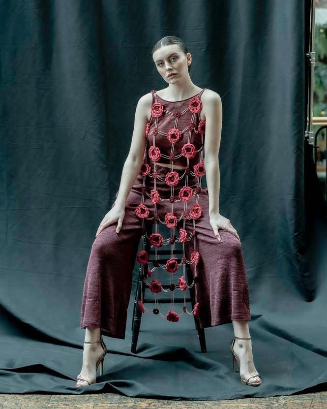 One of my favourite images of my knitwear taken for <a href="/CuddyMarion/">marion cuddy</a>  💗💗💗
#knitwear #crochet #handbeaded #Irishfashion #Irishknitwear #madeinlimerick