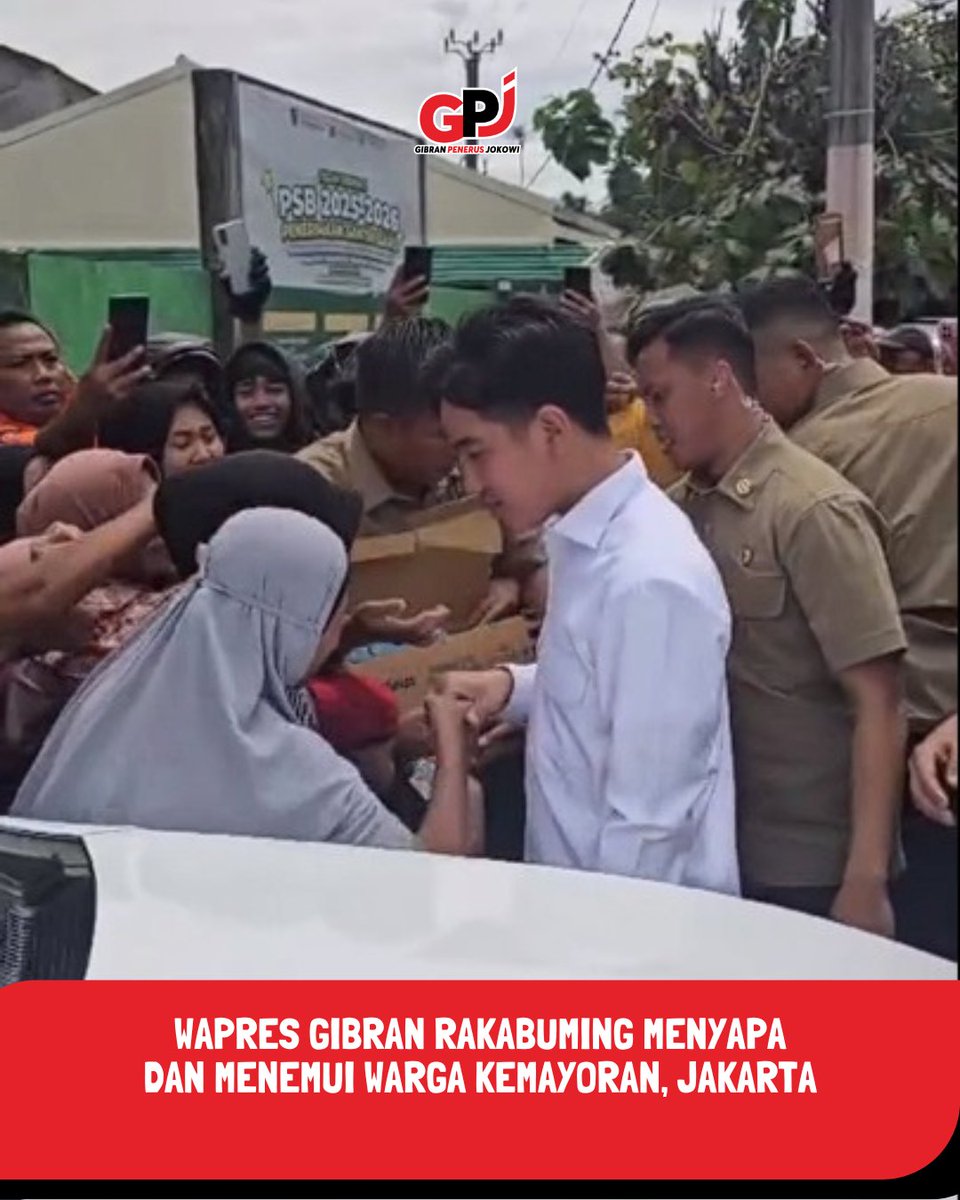 gpj_indonesia's tweet photo. Wapres Gibran menyapa dan menemui Warga di Daerah kemayoran, DKI Jakarta
#gibranpenerusjokowi https://t.co/itwN9MOK1y