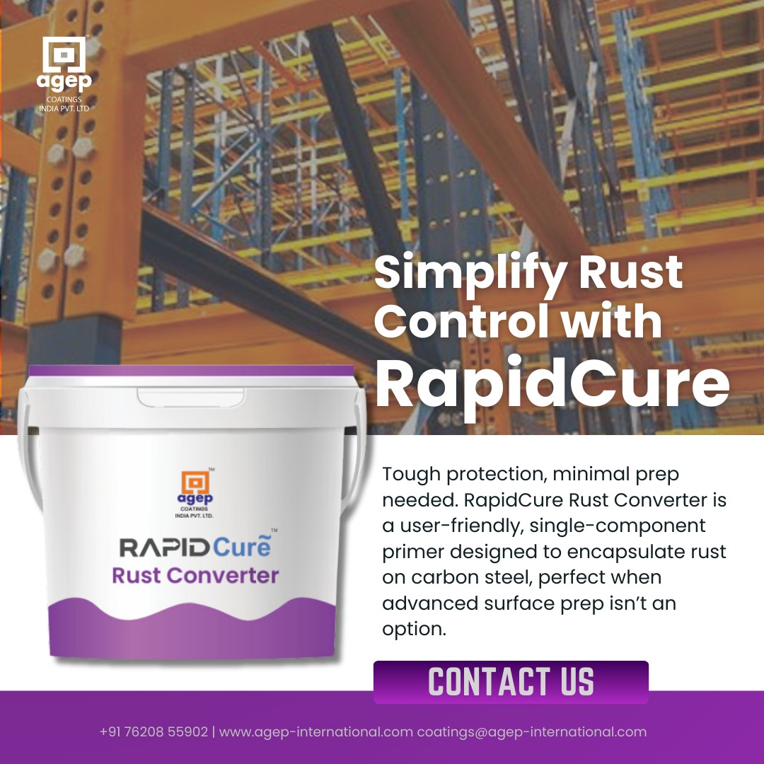 AGEPcoatings's tweet image. Simplify Rust Control with RapidCure!

Effortless application, tough protection—our single-component primer encapsulates rust on carbon steel with minimal prep. 

#AGEPCoating #RapidCure #RustControl