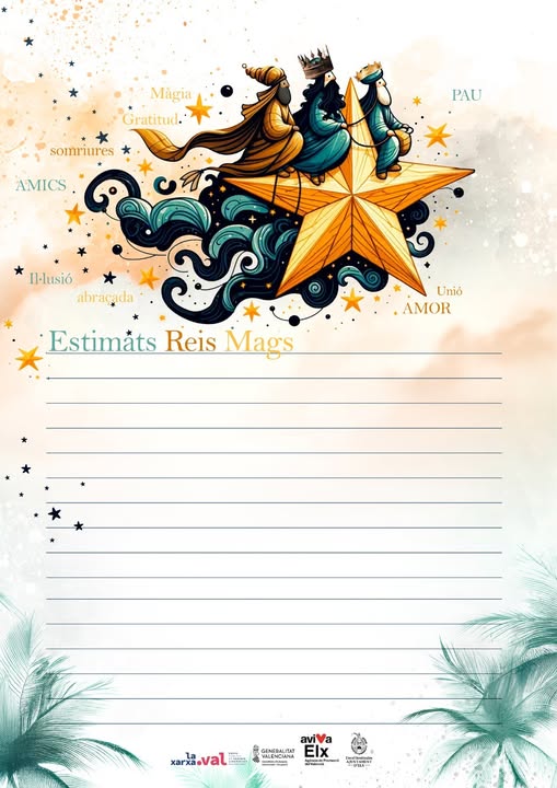 Esta és la carta als Reis Mags que hem enviat als centres escolars d'Elx.
Bon Nadal i bones festes!
