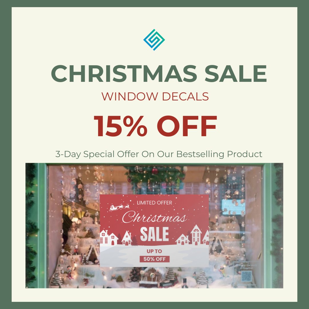 🎄 On the 4th day of Christmas, your true partner gave to you… 🎶

🎁 15% OFF Window Decals – festive charm for your windows!

🛒 Dec 15–17 only – don’t miss out! squaresigns.com/product/window…

#12DaysOfChristmas #WindowDecals #FestiveDecor #print  #customsigns #signs #customdesign