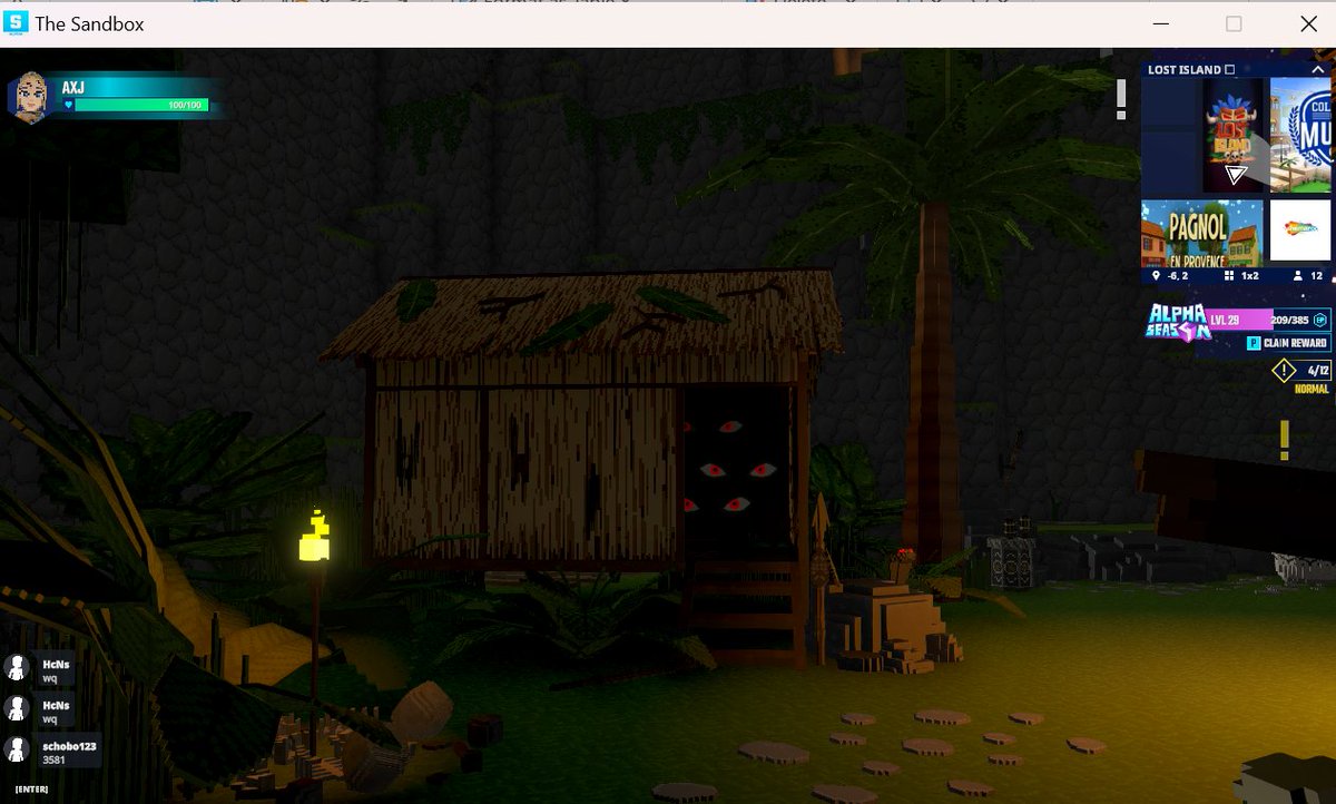 Found a spooky Wood Cabin with Scary Eyes on Lost Island in <a href="/TheSandboxGame/">The Sandbox</a>. Who dares to knock on the door? 🏚️👀 <a href="/Box3app/">BOX3 CREATIONS</a> register-landings.sandbox.game/alphaseason4-s… #TheSandbox #AlphaSeason4 #AS4SocialChallenge