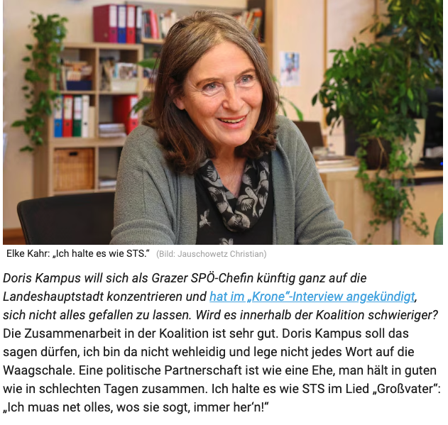 Eine Liebes-Botschaft zum Grazer Budget-Gemeinderat: "I muas net olles, wos sie sogt, immer her'n." Bewundernswert, wie leidensfähig die SPÖ in Graz ist ...
#stadtgraz #spoe #kpoe