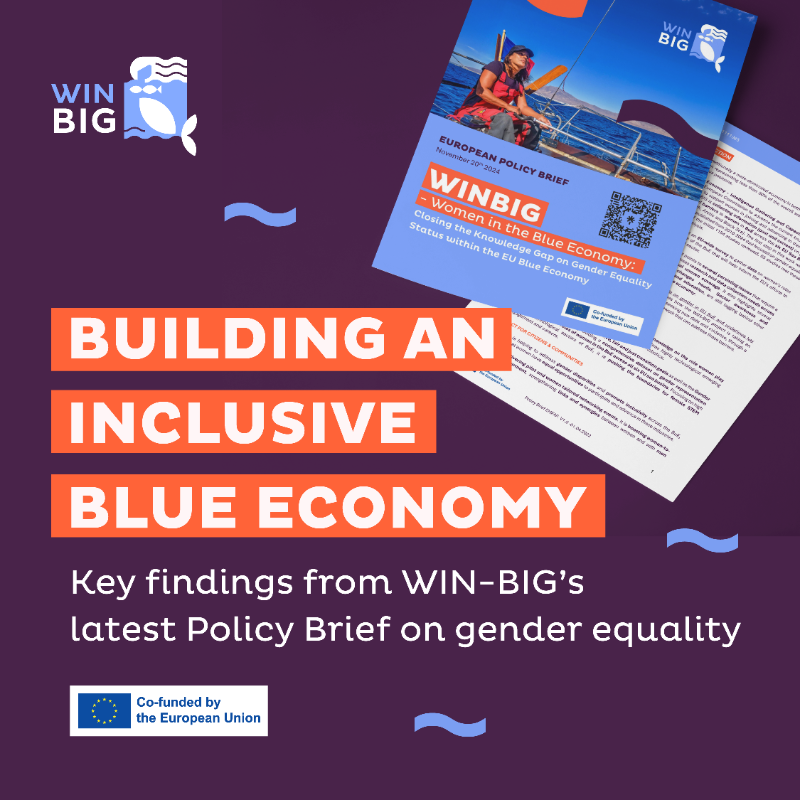 WINBIG_EU's tweet photo. 🌊 The #BlueEconomy is still largely male-dominated, with women representing >30% of the workforce &amp; often occupying low-paid, low-status roles

Our latest Policy Brief explores key barriers, from workplace safety &amp; pay gaps to unequal access to training &amp; decision-making roles