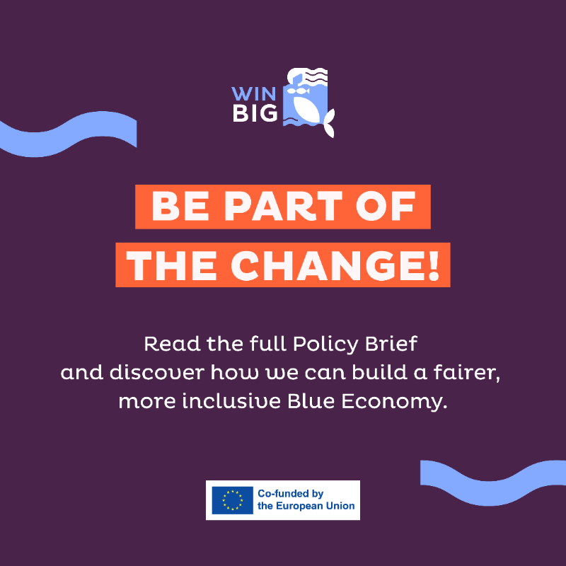 WINBIG_EU's tweet photo. 🌊 The #BlueEconomy is still largely male-dominated, with women representing >30% of the workforce &amp; often occupying low-paid, low-status roles

Our latest Policy Brief explores key barriers, from workplace safety &amp; pay gaps to unequal access to training &amp; decision-making roles