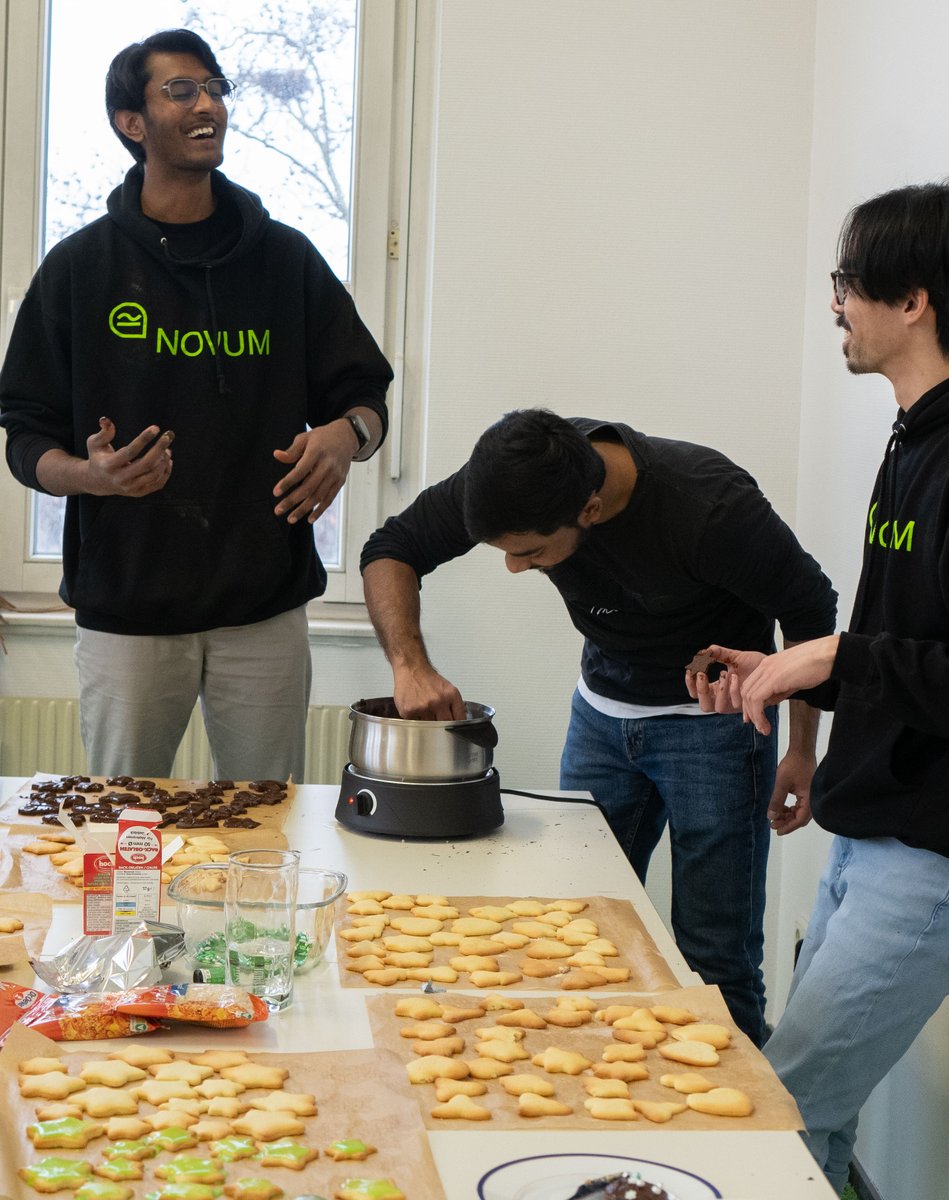 NovumDresden's tweet photo. Yippie, it's pre-Christmas baking time! 🍪🎄 We're crafting "Cinnamon-Cells," "Sugar-Storage," and "Elisen-Parameter" for our friends, partners, and customers. ⭐ Want to bake your own? Recipes here: https://t.co/5X243oXRw3 https://t.co/5hERmbalKC