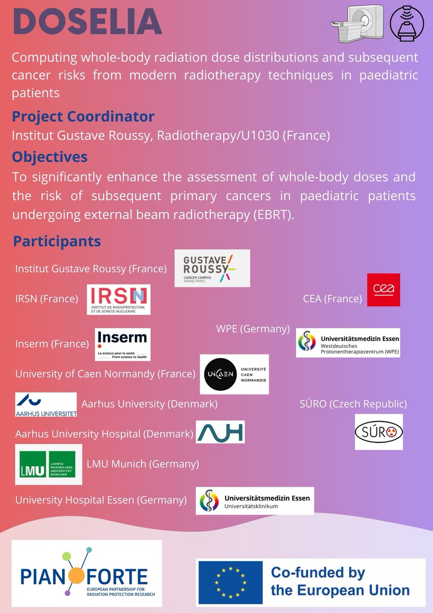 Project #DOSELIA

Coordinator: Dr Charlotte Robert from <a href="/GustaveRoussy/">Gustave Roussy</a> 

with <a href="/IRSNFrance/">IRSN France ➡️ @ASNR_Fr 📌</a> @CEA_officiel <a href="/Universite_Caen/">Université de Caen Normandie</a> <a href="/Inserm/">Inserm</a> <a href="/WPE_Essen/">WPE</a> <a href="/UniklinikEssen/">Uniklinikum Essen</a> @auhdk <a href="/AarhusUni/">Aarhus Universitet</a> @LMU_Uniklinikum 
#SURO 🇨🇿

#pianoforte #call2024 #radiationprotection #Research