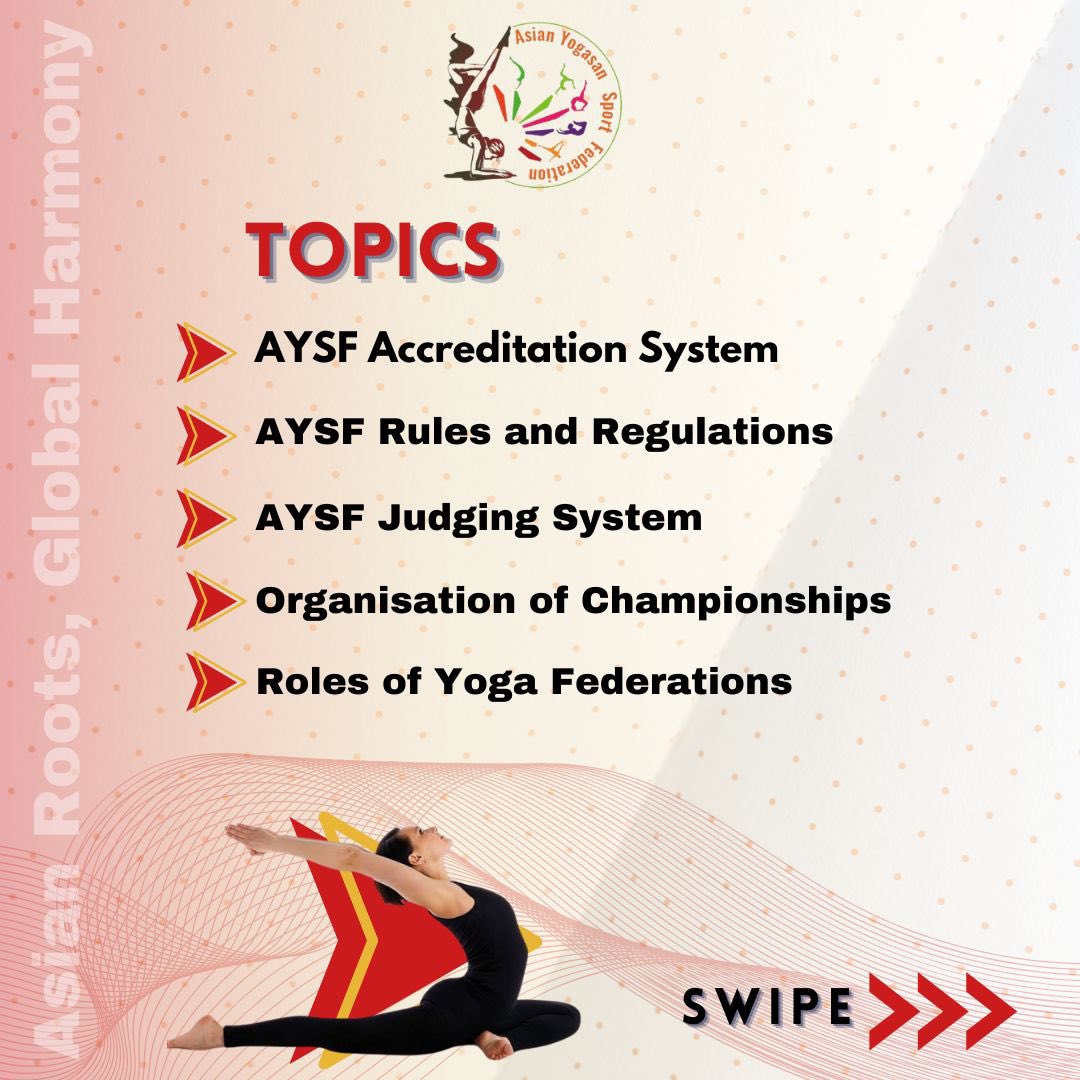 asianyogasana's tweet photo. 🌟 Shaping the Future of Yoga in Asia &amp; Africa 🌍

Join us for a transformative workshop designed for national yoga federations members, National Olympic Committees representatives, Yogasana coaches, and traditional yoga teachers. https://t.co/5QY2tFmtMU