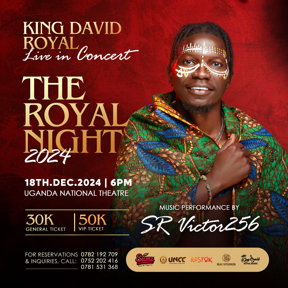 SRVictor256's tweet photo. Music is meeting Majesty with @king_david_ug
An evening of elegance and enchantment 🪄 fall in

18th Dec 2024 @UNCC_UG 
30k ViP 50k at 6pm

#TheRoyalNight2024 #SRVictor256 https://t.co/GPfjOKMLq8