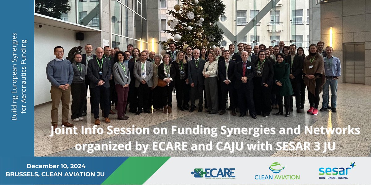 ✅ Event Success! ✅Thrilled to share the success of the Joint Info Session on Funding Synergies, co-organized by #ECARE, <a href="/clean_aviation/">Clean Aviation</a>, &amp; <a href="/SESAR_JU/">SESAR JU🇪🇺✈️</a> on Dec 10 🇧🇪
👏 Thank you to all attendees for shaping a sustainable future for aviation!
#AviationInnovation #horizonEU