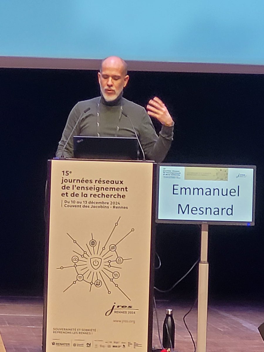 URCAArnold's tweet photo. L’@universitereims est représentée une deuxième fois aux #jres @RENATER  2024 avec une présentation de Emmanuel Mesnard sur la gestion de crise cyber. Le tout est de prévoir le pire tout en mettant en place le meilleur pour l’éviter. https://t.co/JfTPy0I4Vk