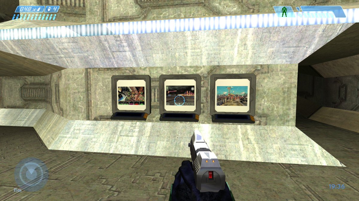 Afterimage is a custom map for Halo CE. The space functions as an art gallery, showcasing original in-game paintings. Multiplayer is encouraged as there are weapons and power ups placed throughout the halls. 
Releasing soon.