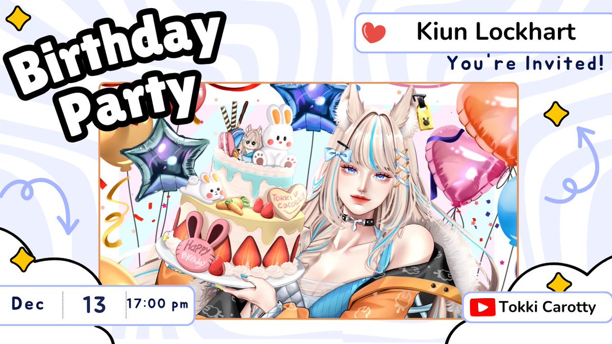di undang buat acara ultah kelinci satu ini 🎉🎉

terima kasiihh banyak undangan nya <a href="/TokkiCarotty/">Tokki Carotty🐰 || 🥕🥕</a> ~