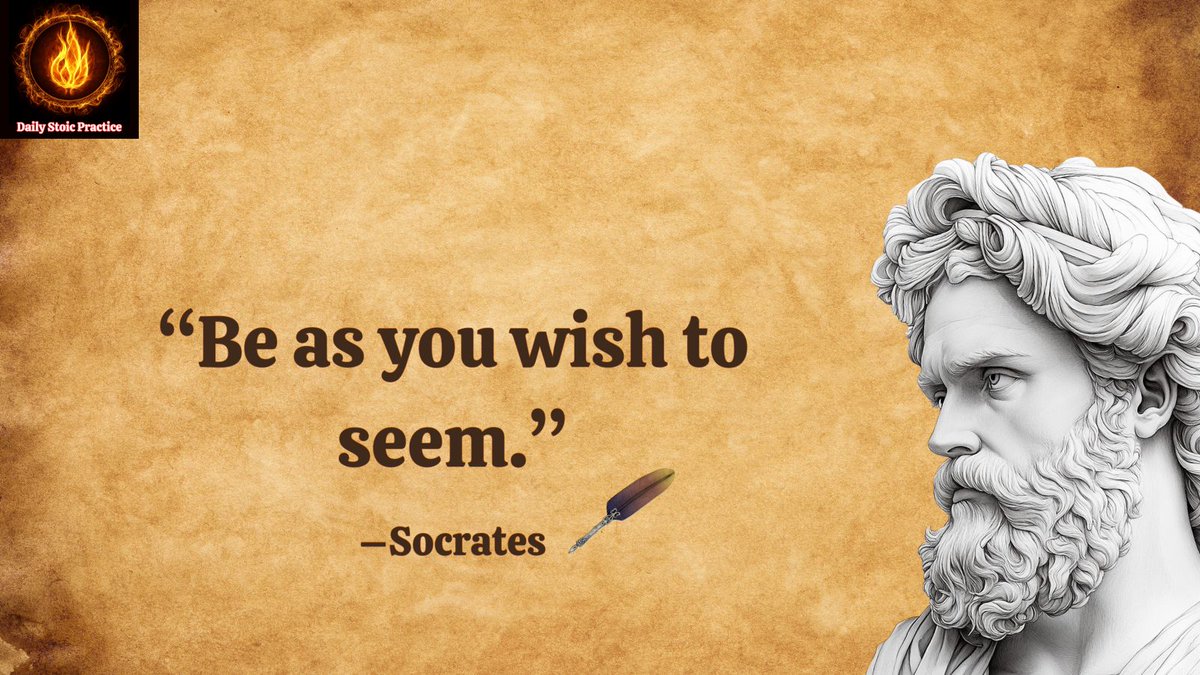 StoicPractice's tweet photo. “Be as you wish to seem.”–Socrates

#socrates  #dailystoicpractice https://t.co/cP0CyLpGuz