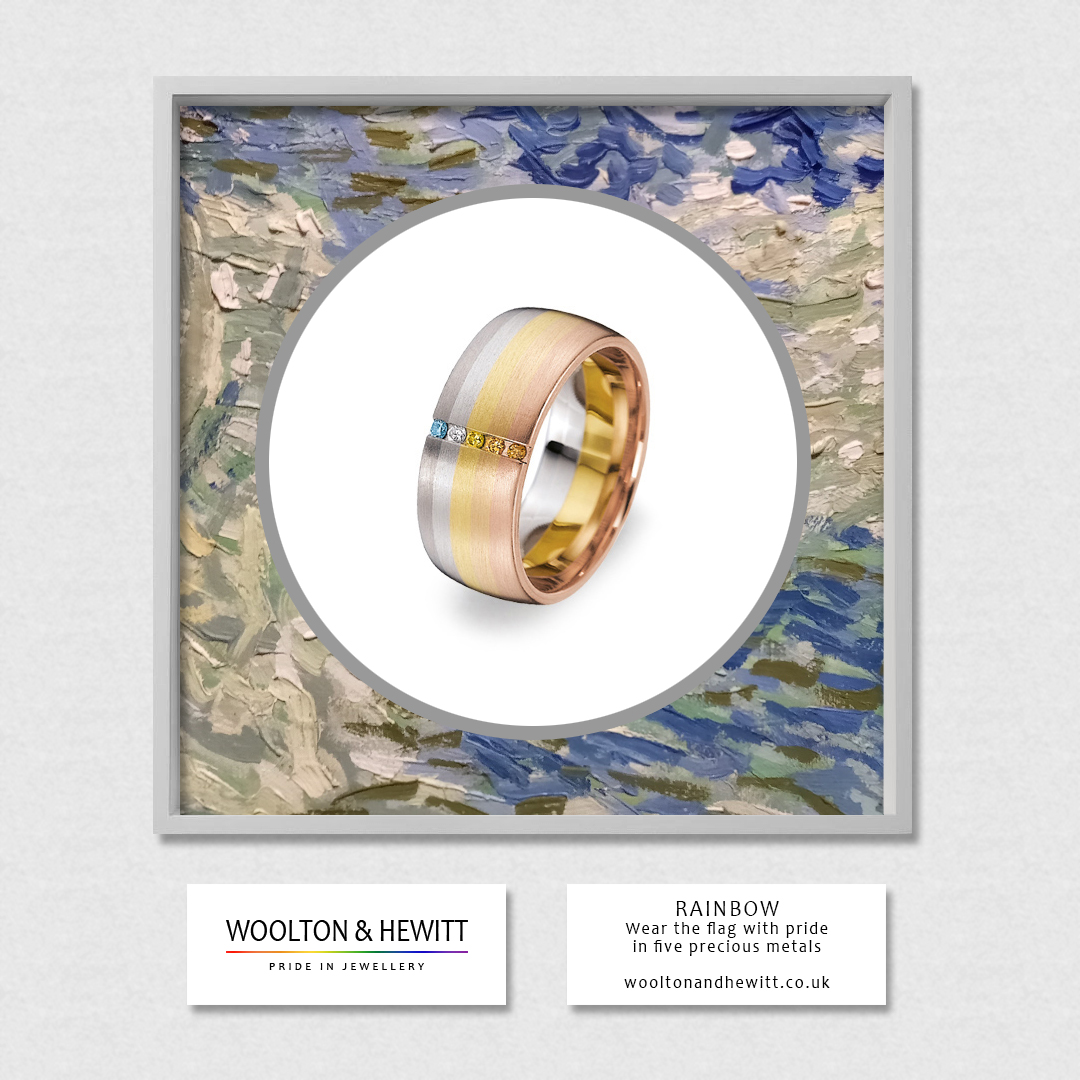 WooltonHewitt's tweet photo. RAINBOW A stunning wedding, engagement or pride ring by LGBTQIA jeweller WOOLTON &amp; HEWITT
https://t.co/VsYovlIclj
See the collection - book here: https://t.co/QYLyUDtAeQ

#lesbian #trans #gay #gayweddingring #gayengagementring #lgbt #samesex #uk #gaywedding #ring #gaypride https://t.co/b3LWDe4uiv