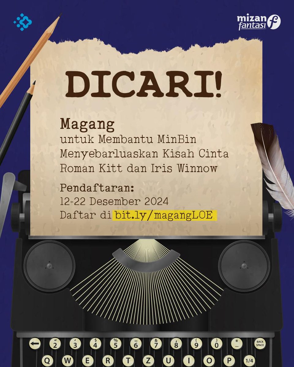 sipalingeditor's tweet photo. Silakan, ya, kl ada yg tertarik gabung bantuin si MinBin @MizanFantasi jualan seri Letters of Enchantment 🥳 https://t.co/Kne1ISr1vy