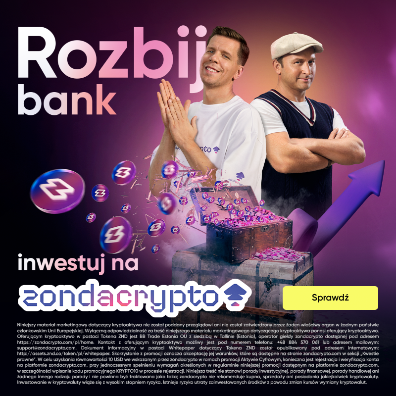 zondacryptopl's tweet photo. 10$ w kryptowalucie na start? Wystarczy zarejestrować się na zondacrypto, licencjonowanej giełdzie kryptowalut. Rozbij bank. Inwestuj na zondacrypto.