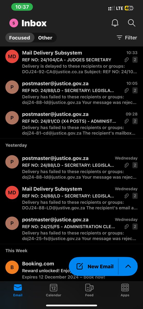 ShirleyMkiva's tweet photo. @DOJCD_ZA The application emails for the positions listed in DPSA Circulars 44 and 45 are being returned as undeliverable. https://t.co/hN0kHWW71F