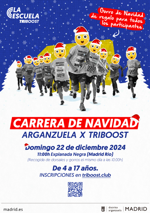 JMDArganzuela's tweet photo. 🎅🏃‍♀️ ¡Recoge tu gorro y corre!

🎄 No te pierdas la Carrera de Navidad en #MadridRío el 🗓próximo domingo 22 de diciembre, a las 🕚11:00 h

👧👦 Categorías infantiles y juveniles https://t.co/5hpHwK54ok