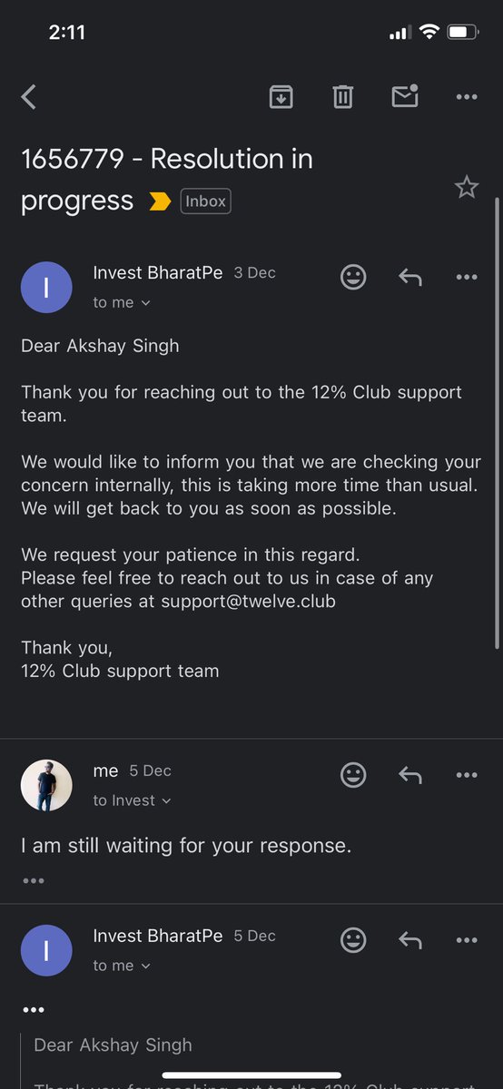 cooolakki28's tweet photo. @12percent_club @bharatpeindia @pkgoel It’s been more than 10 working days and still my money is not credited to my account. I followed up over email for update and there is no response from your end, getting automated response without any message. https://t.co/9xhbYgA32K
