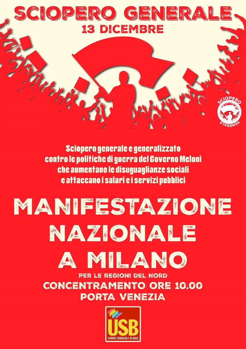 usbsindacato's tweet photo. #Salvini annuncia restrizioni alla legge sullo #sciopero?

#USB risponde
13.12
#scioperogenerale
cortei a #Roma e #Milano

scendi in piazza con noi https://t.co/dtbkbfJSkl