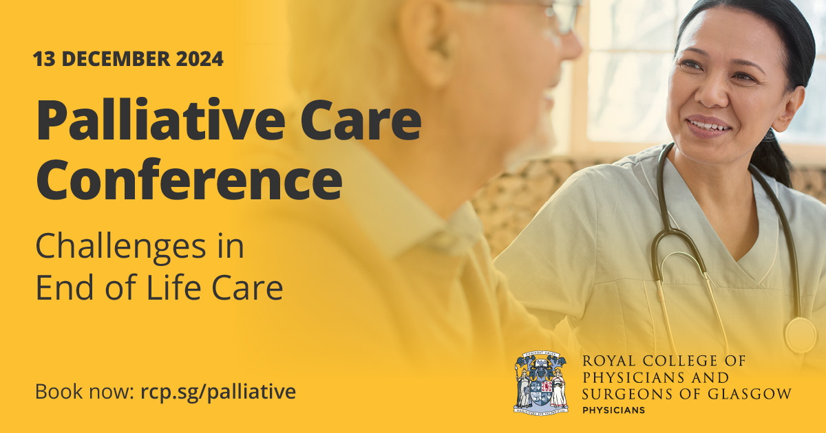 Tomorrow our Palliative Care Conference takes place. Topics will include immunotherapy, interventional cancer pain management and enhanced supportive care vs palliative care. Book at place at: rcp.sg/palliative