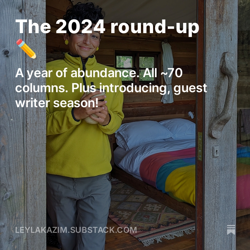 It’s the 2024 round-up! My readership on SS has doubled over the past 12 months. Today there are thanks, links to all ~70 columns from the year and I introduce guest writer season ✏️ Link in bio.
