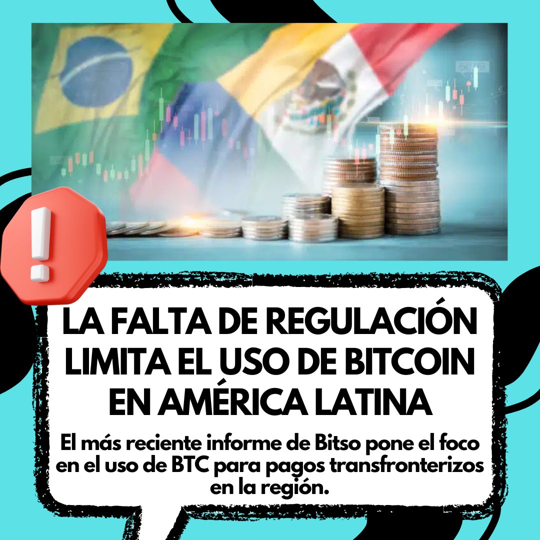 savannanews10's tweet image. 🌎Bitcoin en América Latina.

Un informe de Bitso destaca cómo la falta de regulación frena el potencial del BTC para pagos transfronterizos.🏦

¿Será la región capaz de superar este desafío?

#Bitcoin #AméricaLatina #CriptoPagos #BTC #Criptomonedas