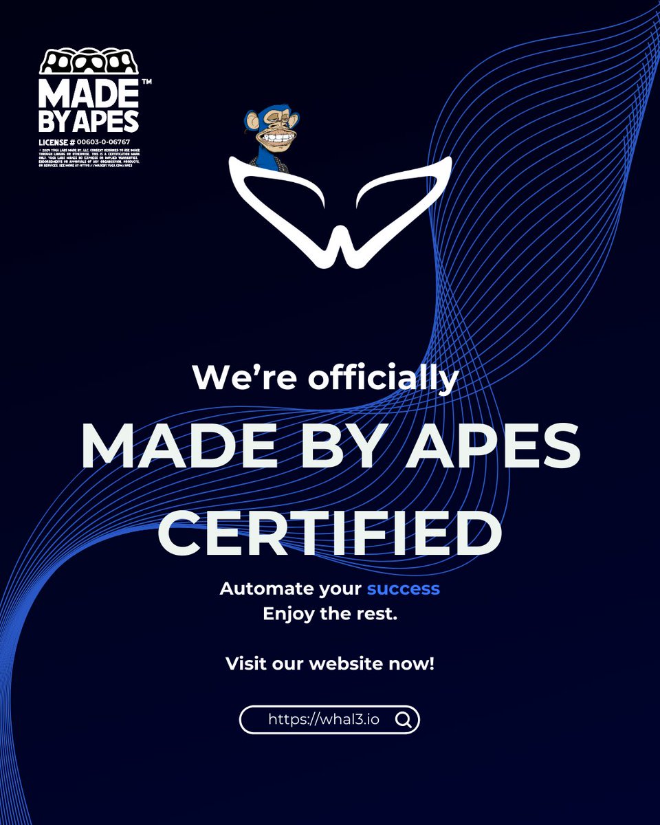We’re officially licensed by <a href="/yugalabs/">Yuga Labs</a> Made By Apes! 

Our solution is for traders who value time &amp; freedom, taking the guesswork out of trading so you can grow your portfolio while enjoying life.

Automate your success. Enjoy the rest. 
Visit our website now!