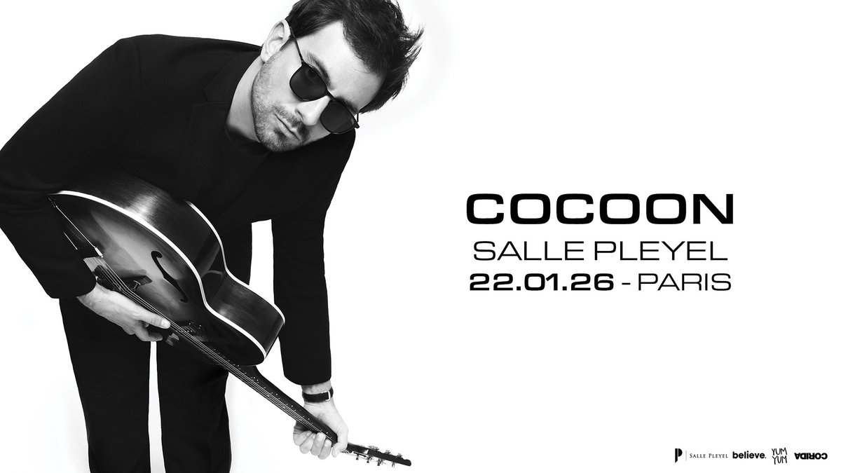 sallepleyel's tweet image. 🎙️ [ ANNONCE ]🎙️
@listentococoon à la Salle Pleyel, le 22 janvier 2026 ! Venez découvrir "What We Leave Behind", un album poignant et intime, lors d’un concert inédit 🎶

🎫 MEV : 13/12 - 11H00 : tinyurl.com/4ab44pbj
Concert présenté par @corida
