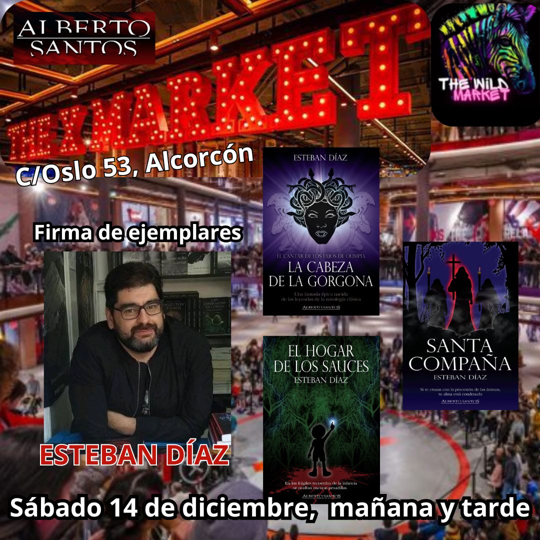 ASantosEd's tweet image. Estaremos todo el fin de semana y todas las navidades en @thewildmarketmadrid y este sábado 14 de diciembre nos acompañará, firmando ejemplares de sus libros, Esteban Díaz.
#firmadelibros
#albertosantoseditor
#imagicaediciones
#estebandiazescritor 
#thewildmarketmadrid