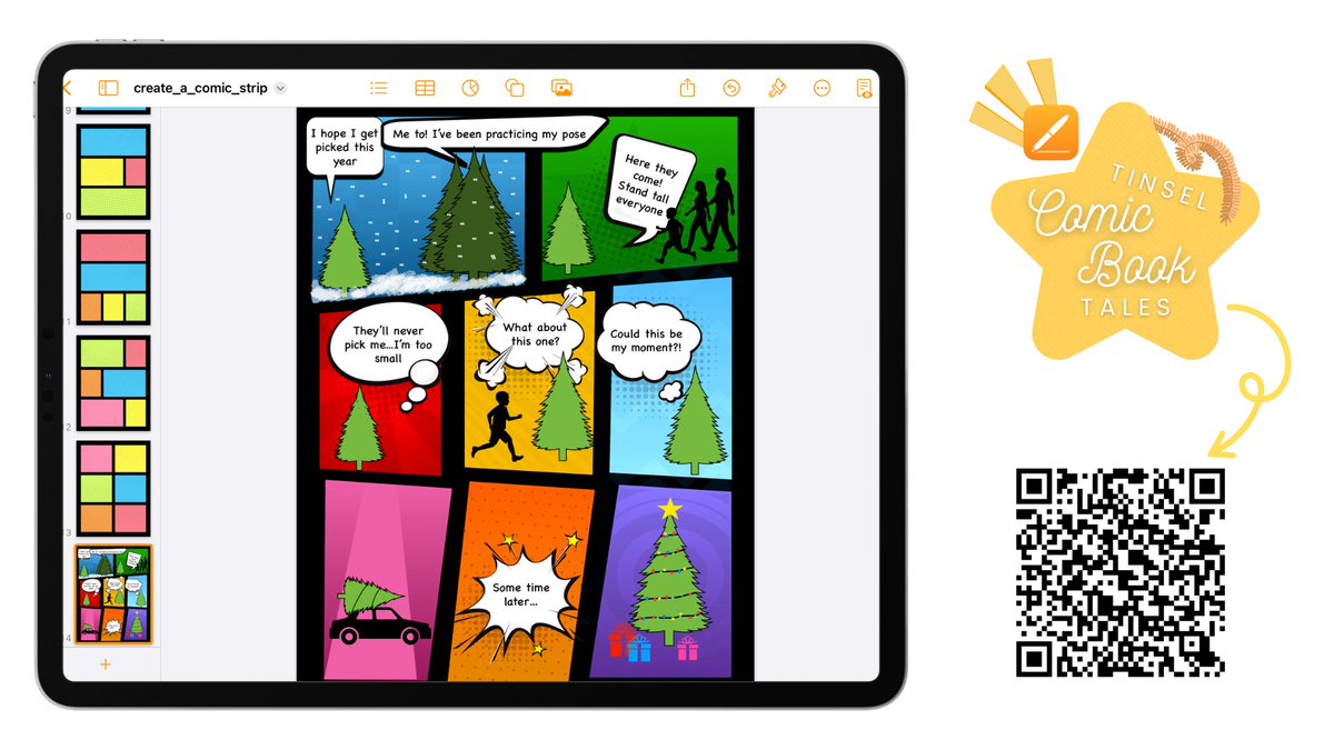 Connected Falkirk (@connectedfalk) on Twitter photo 🎄📚Unleash your creativity with Tinsel Comic Book Tales! Pupils use Pages to craft their own festive adventure, blending colourful graphics, text and images. Add stickers, drawings, or shapes to bring your holiday story to life! 🎨✨ 🎄📚Unleash your creativity with Tinsel Comic Book Tales! Pupils use Pages to craft their own festive adventure, blending colourful graphics, text and images. Add stickers, drawings, or shapes to bring your holiday story to life! 🎨✨