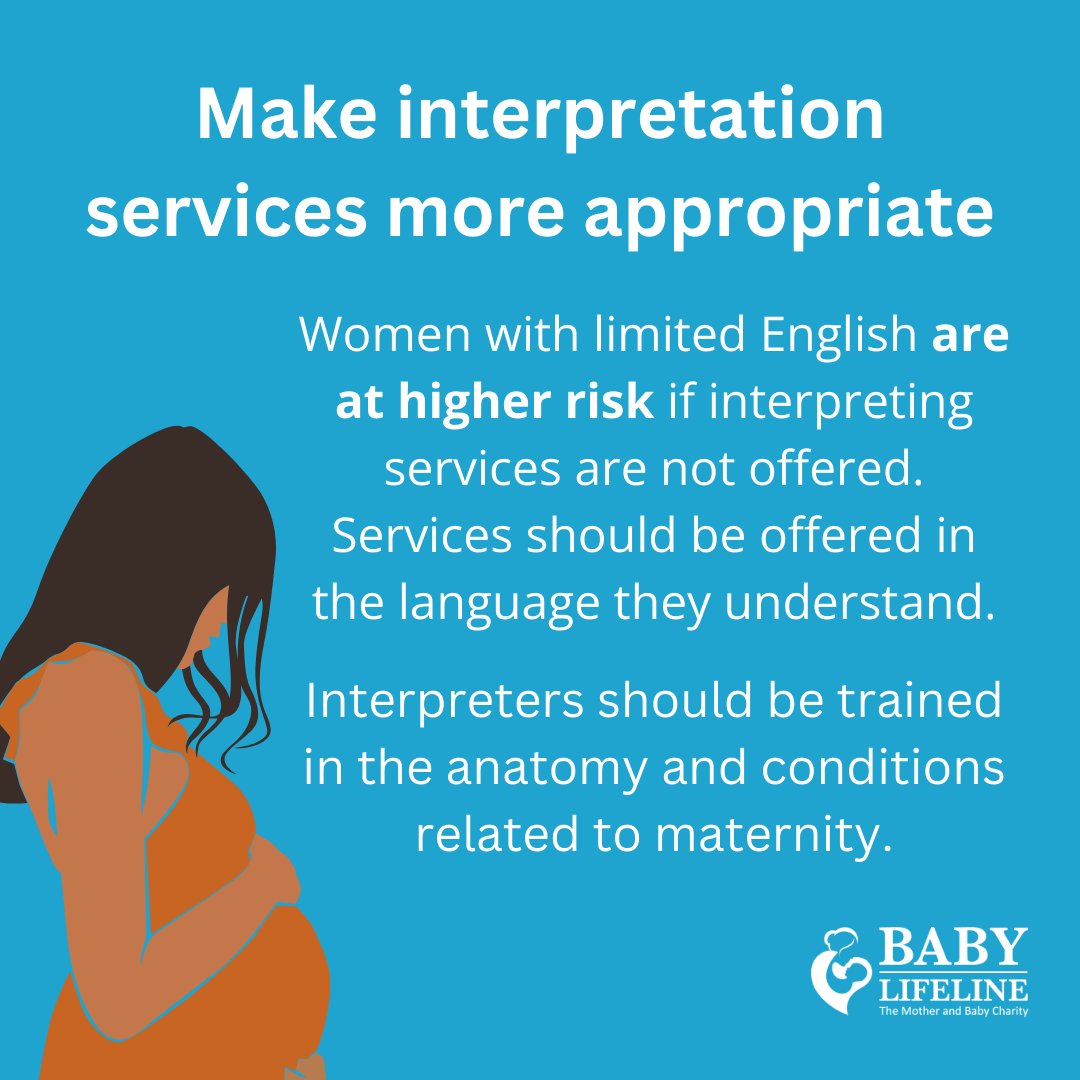 Baby Lifeline 💙 (@babylifeline) on Twitter photo Make interpretation services more appropriate.
"Interpreters should be trained in perinatal anatomy and specific related conditions to ensure accurate and relevant communication, as general health translations may not cover these specialised topics.” <a href="/angiedoshani/">Angie Doshani</a> 9/9 Make interpretation services more appropriate.
"Interpreters should be trained in perinatal anatomy and specific related conditions to ensure accurate and relevant communication, as general health translations may not cover these specialised topics.” <a href="/angiedoshani/">Angie Doshani</a> 9/9
