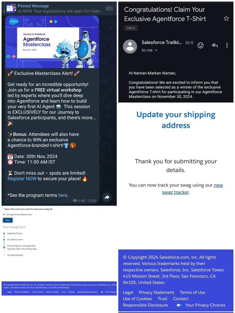 LovNaman's tweet image. One more in a bucket. Thanks to #Journey2Salesforce team for organizing sucha wonderful #Agentforce Masterclass.

#BeAnAgentblazer