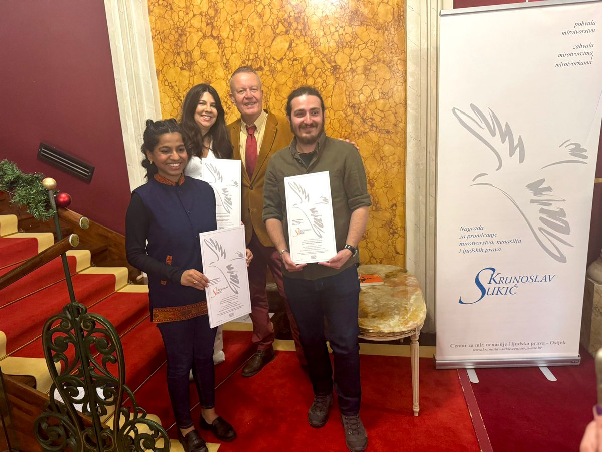 Consortium NSI was a part of receives Krunoslav Sukić Peace Award

We are thrilled to announce that members of our EU-funded Strengthening Inclusive Victim Voices Consortium were honored with the Krunoslav Sukić Peace Award during yesterday’s ceremony in Osijek, Croatia.