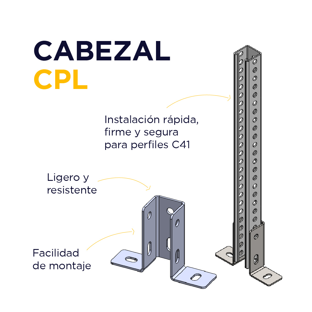 INTERFLEX_SL's tweet image. ¡Optimiza tu instalación con el cabezal CPL para bandejas portacables! 
✔️Ligero y resistente, diseñado para facilitar el montaje.
✔️Ideal para fijar perfiles 41/41 a pared, suelo o techo.
✔️Disponible en acabado HR de alta resistencia para entornos exigentes.