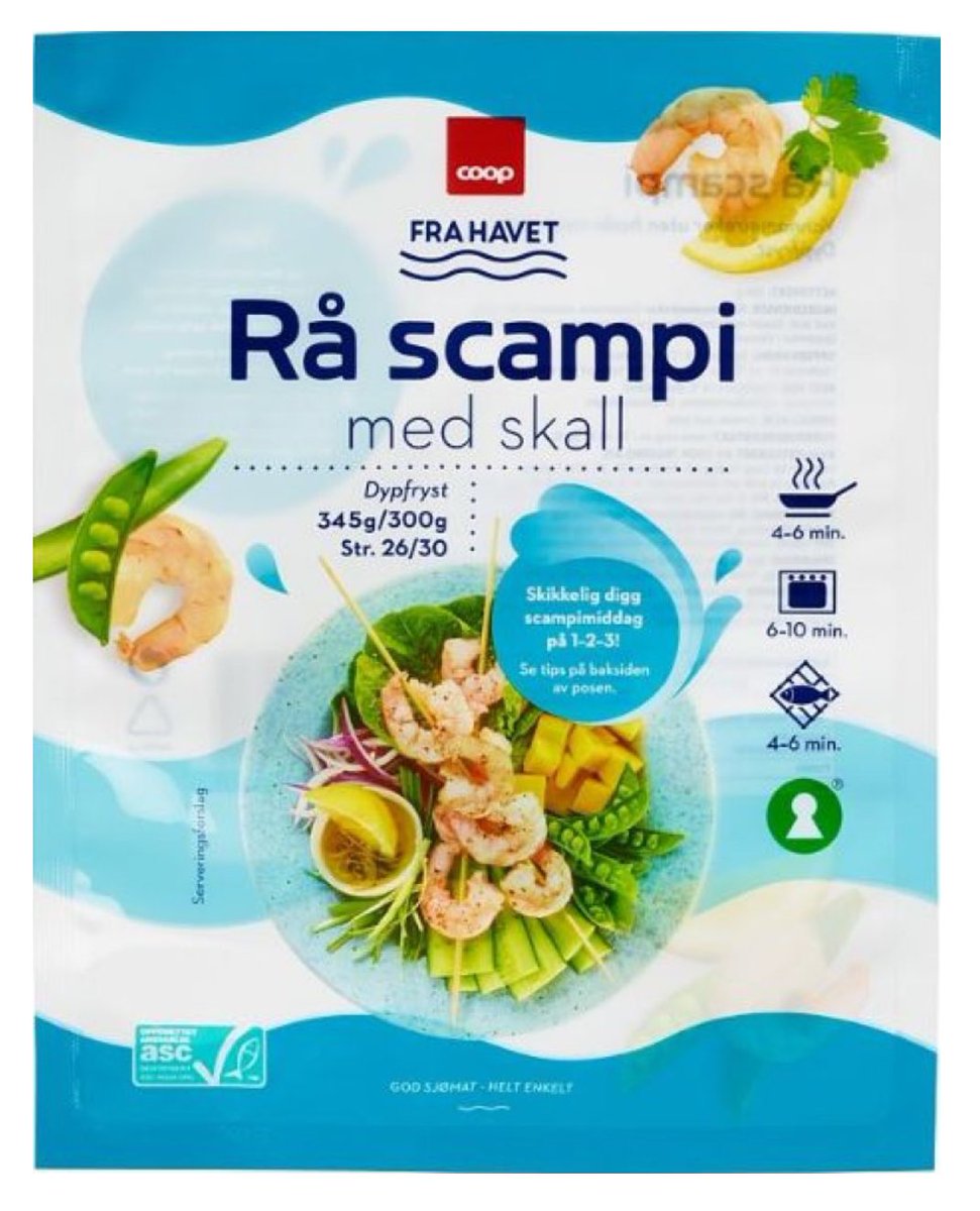 ⚠️ Coop Norge SA kaller tilbake COOP FRA HAVET, rå scampi med skall, Dypfryst 345g/300g, Str. 26/30. 

Årsaken er mulig helsefare på grunn av påvist Vibrio parahaemolyticus i produktet.

Les mer her: mattilsynet.no/tilbaketrekkin…