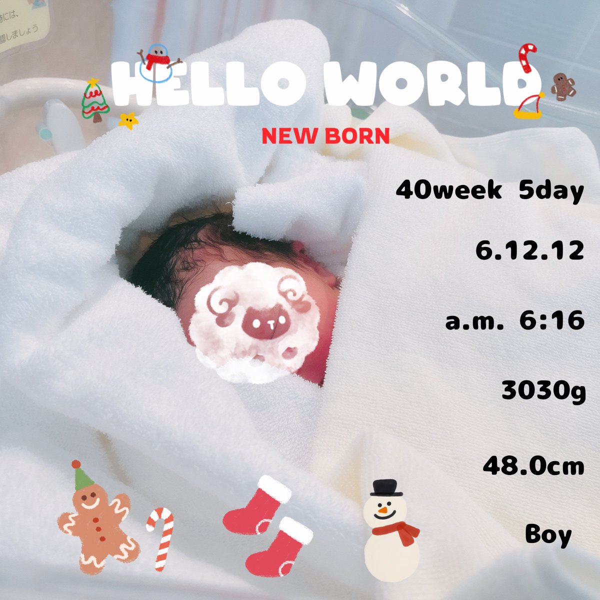 nemnemdane's tweet photo. 🧸ご報告🧸

本日12/12の06:16に元気元気な男の子を出産しました〜❣️👶🏻🍼✨✨✨
母子ともに経過順調です🙌🏻✨

3030gとなんか気持ちのいい数字ばかりのベビです🌱

たくさんたくさん応援ありがとうございました😭✨✨✨
これから度々TLに現れると思いますので、よろしくお願いします！🐥💕

 #出産報告 https://t.co/vd1PWKyzFe