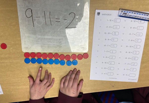 CrestwoodSchool's tweet photo. Well done to Esmay Year 7 Earth and Aria-Rae Year 7 Earth for their excellent work on negative numbers last week! They are using counters called manipulatives to help visualise how negative numbers work. https://t.co/7WWDrSbjjU