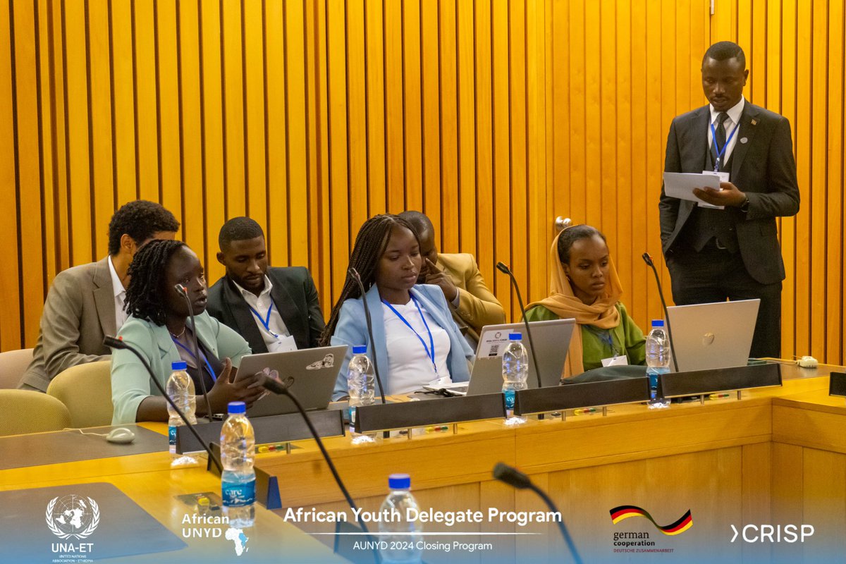 AUNYD_2023's tweet photo. Gathered in Addis Ababa for the #AUNYD2024 closing event, a whirlwind of inspiration, collaboration &amp; innovation! 🚀 Excited to see delegates bring these ideas to life in their communities. 

Many thanks to our delegates, mentors &amp; partners! 🙌 
#AUNYD2024
#youthvoiceforAfrica https://t.co/KGqjlrXnvX