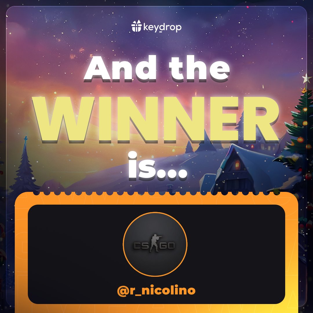 keydropcom's tweet photo. ๐ฅ The winner of the giveaway is:
@r_nicolino
Congratulations on winning! ๐
Please DM to collect your ๐
#freeskins #cs2skinsgiveaway #cs2skinsfree #giveaway #airdrop #cs2cases #cs2case #cs2community #cs2esport #skins #cs2skins #keydrop #keydropcom #cs2 https://t.co/ZW6x8SHzaD