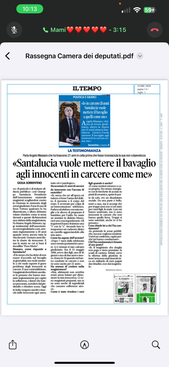 Vittima di un errore giudiziario. 21 anni passati ingiustamente in carcere. Così Massaro risponde a #Santalucia 

#carceri #detenuti
