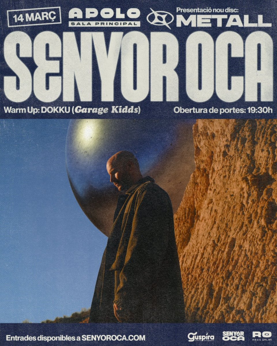 Heus aqui el Cartell de la gran presentació a Barcelona el pròxim divendres 14/03  Sala Apolo
Entrades a senyoroca.com