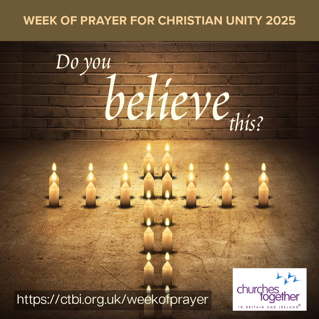 DATE FOR THE DIARY
Week of Prayer for Christian Unity  
18 - 25 January 2025  

As we celebrate 1,700 years since the Council of Nicaea, the worship service has at its heart the Nicene Creed.    

Resources are available to order and download.  #wpcu2025

ctbi.org.uk/week-of-prayer…