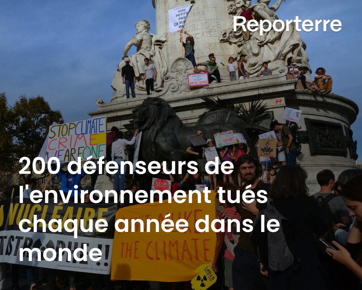Reporterre's tweet photo. Plus de 2 000 défenseurs de l’environnement ont été tués dans le monde entre 2012 et 2023.

Lire l'article ➡️ https://t.co/gcPfMRQUXS https://t.co/j0o1dfO6XM