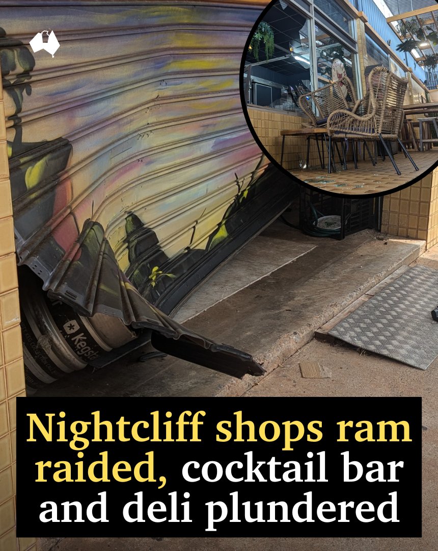 A popular suburban shopping strip has been ram raided overnight, with an award-winning cocktail bar and a cafe-deli both plundered after internal windows were smashed. 📍DETAILS: bit.ly/3ZtG3Wd