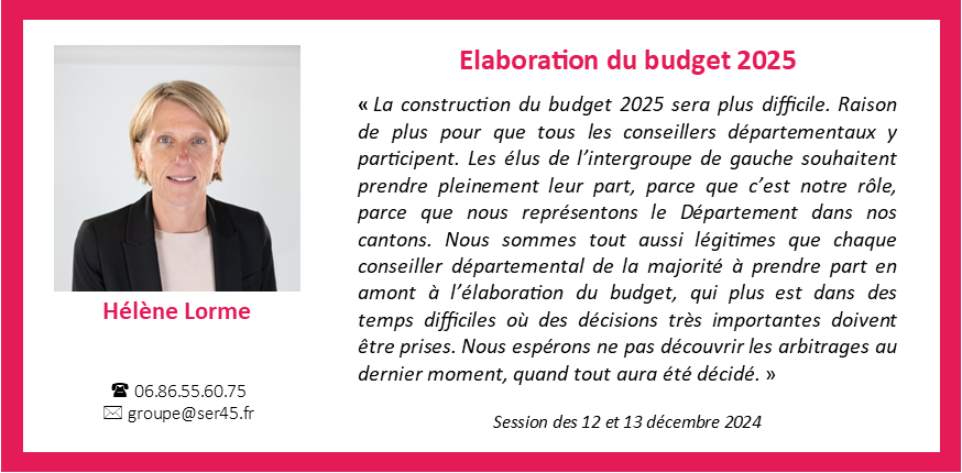 groupeser45's tweet photo. Début de la session de décembre. Le débat d'orientations budgétaires se tiendra en janvier. Hélène Lorme demande la mise en place d'une vraie concertation entre l'ensemble des élus et l'organisation d'un séminaire de travail pour construire le budget. https://t.co/5QvwHcTTP3