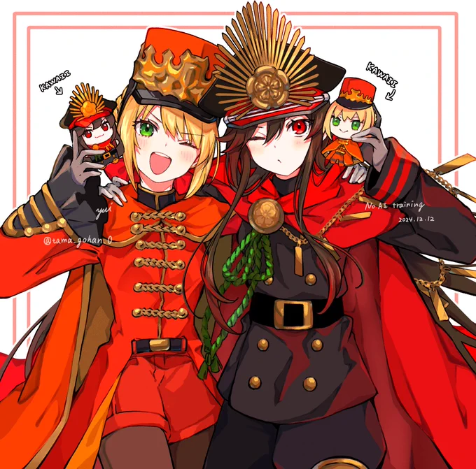 家に帰るとノブぬいとネロぬいが並んで待ってくれててKAWAIIという日記#FGO 