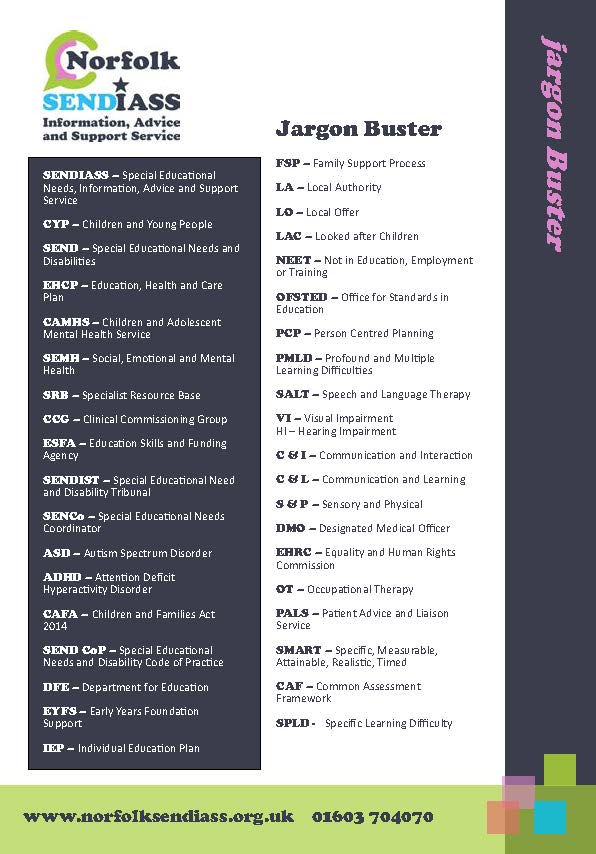 Hope this Jargon Buster helps some parents navigate their way through the process.  <a href="/NorfolkSENDIASS/">Norfolk SENDIASS</a> #sensupportfocus